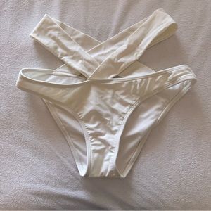 Express White Crisscross Bikini Bottoms